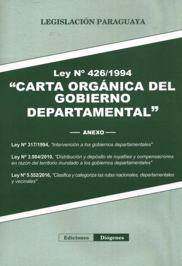 CARTA ORGANICA DEL GOBIERNO DEPARTAMENTAL